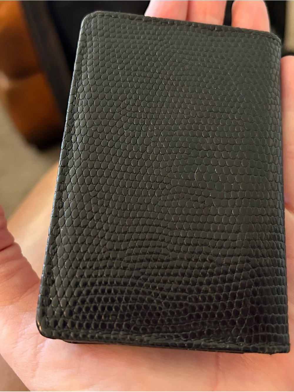 Black lizard Leather Card Wallet